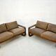 Pair of Rosenthal Studio Line Model Hombre Leather Sofa by Burkhart Vogtherr, Germany 1975