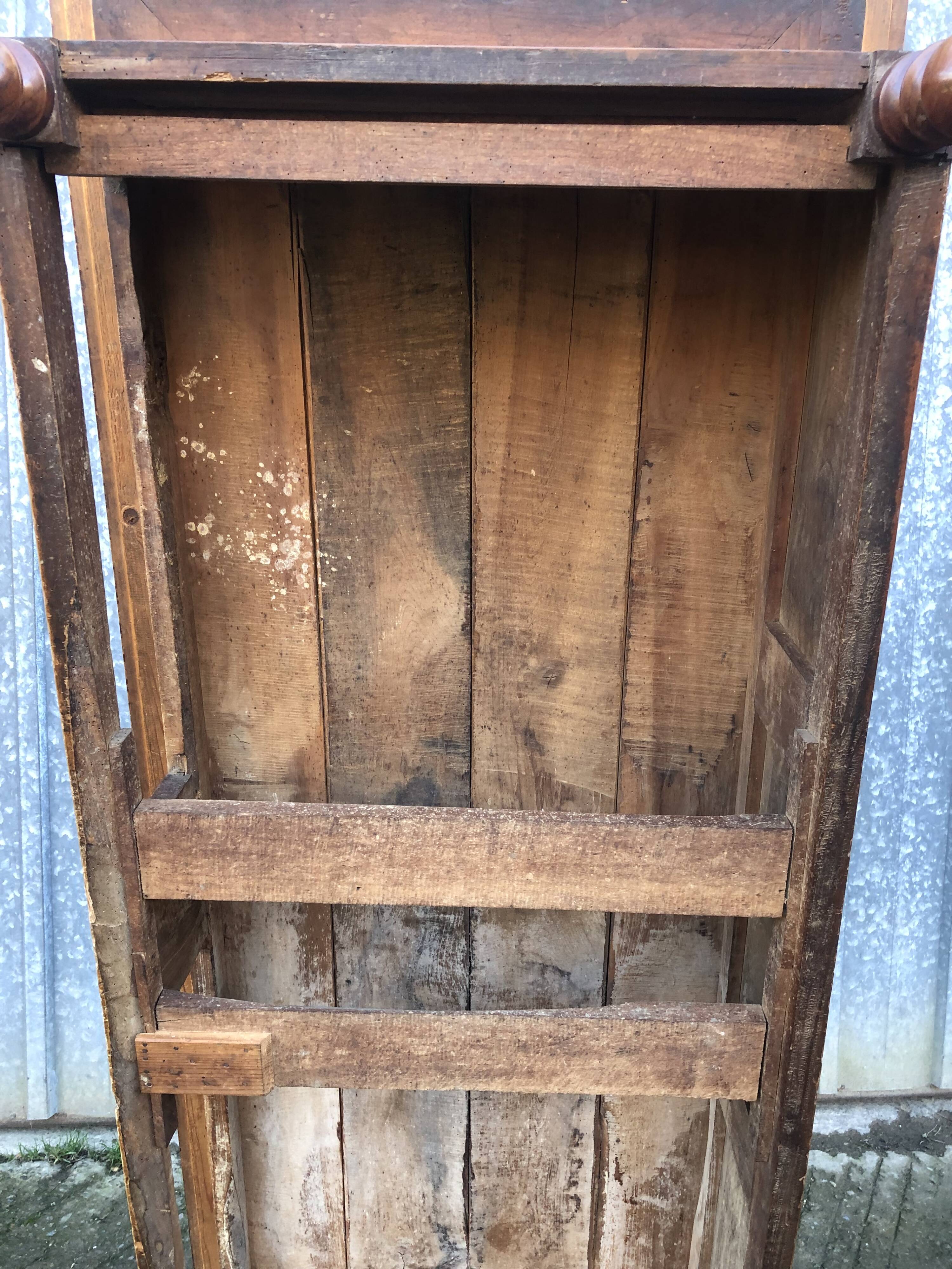 Solid cherry game table with 2 front drawers and panelled crosspieces.