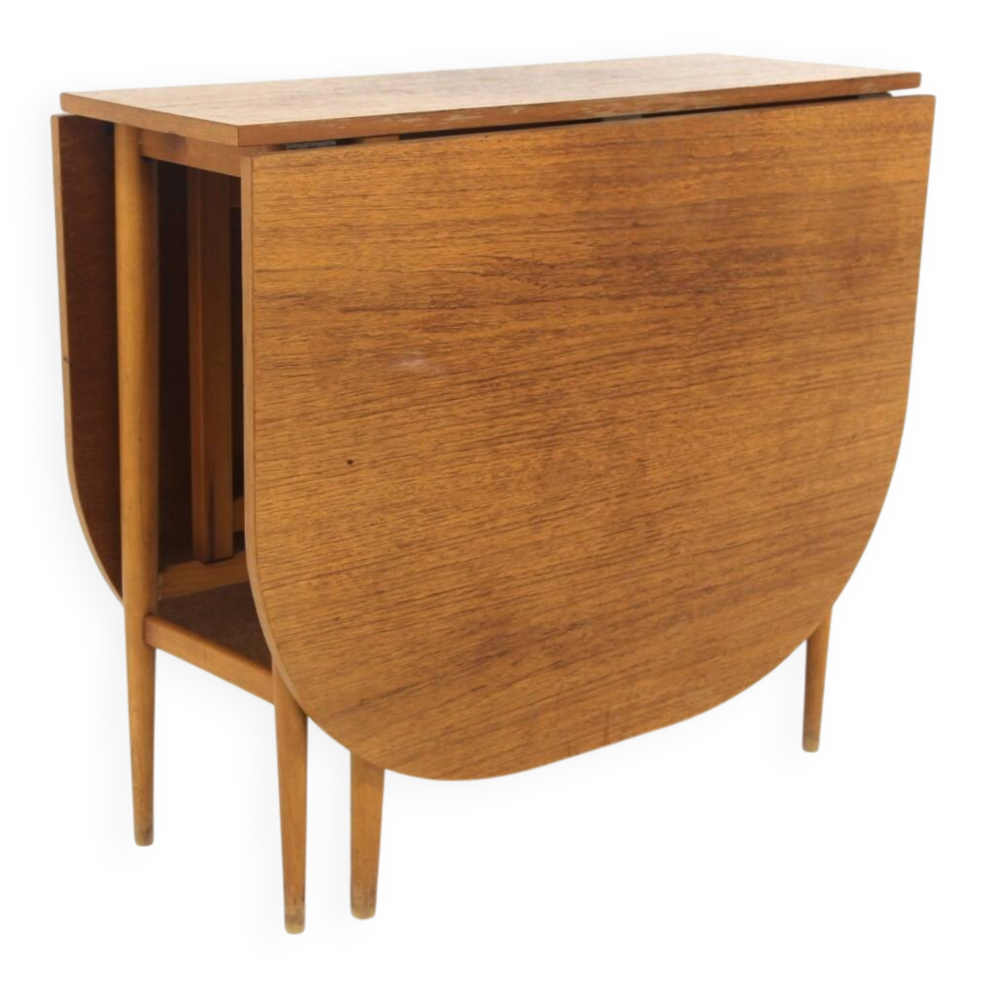 Teak drop-leaf dining table, Sweden, 1950.