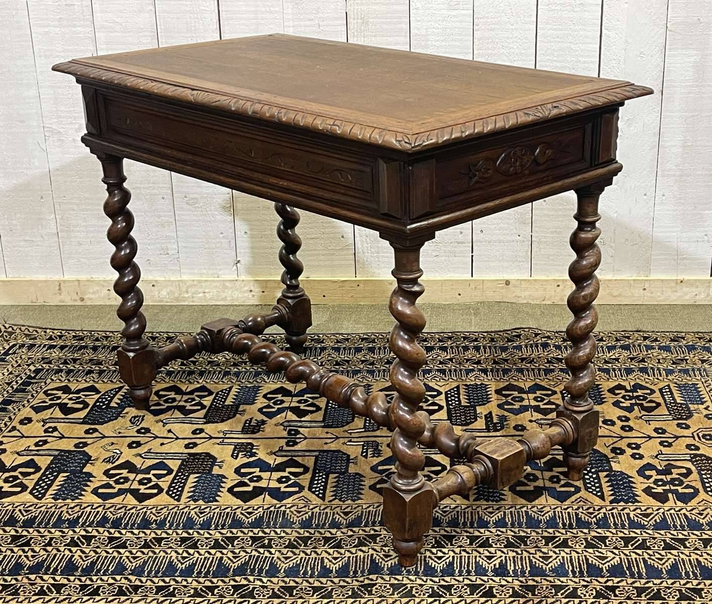 Henry II oak desk table from the early 20th century
