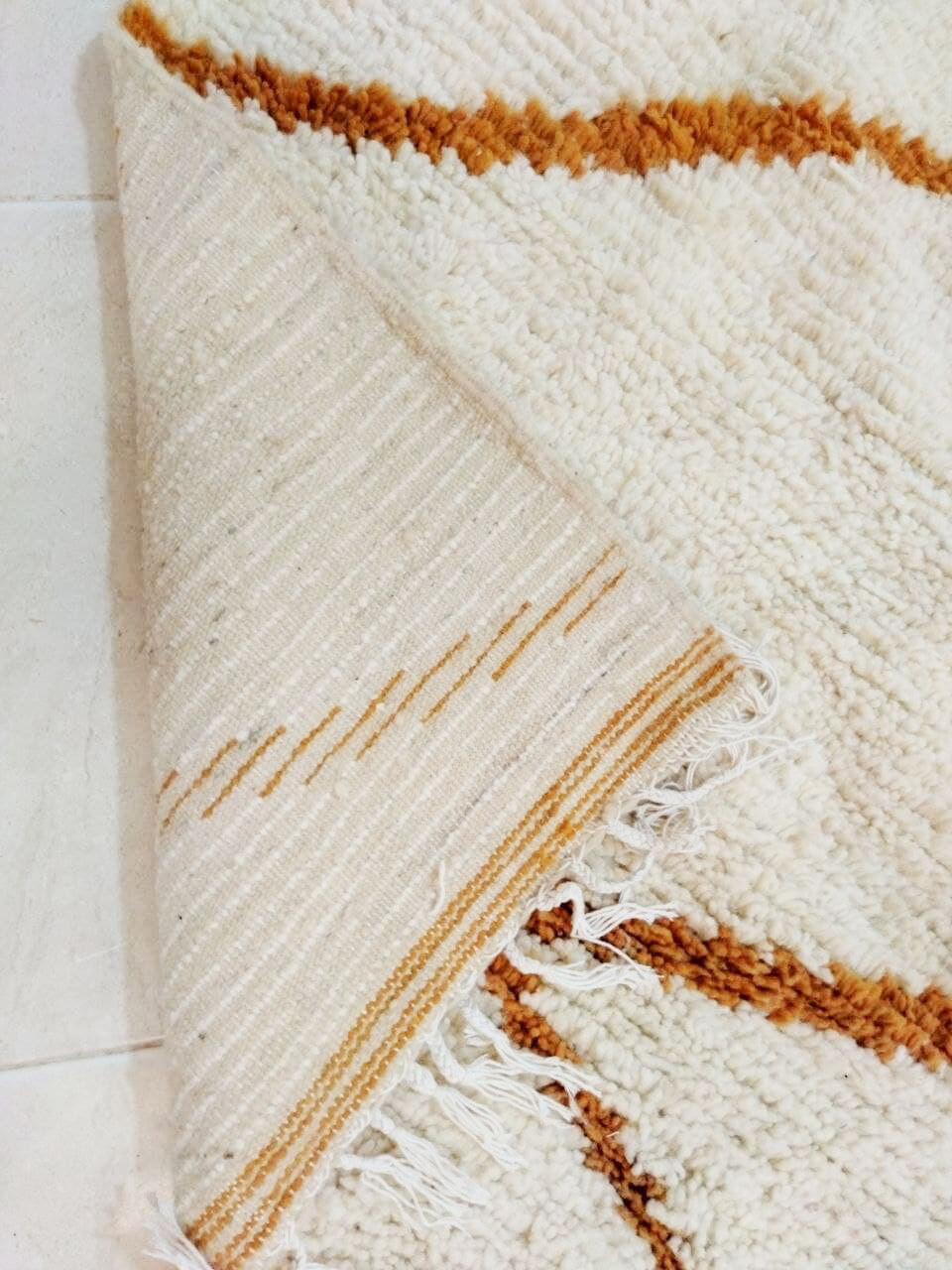Berber carpet beni ourain camel 294 x 200 cm