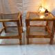 Pair of nightstands in rattan