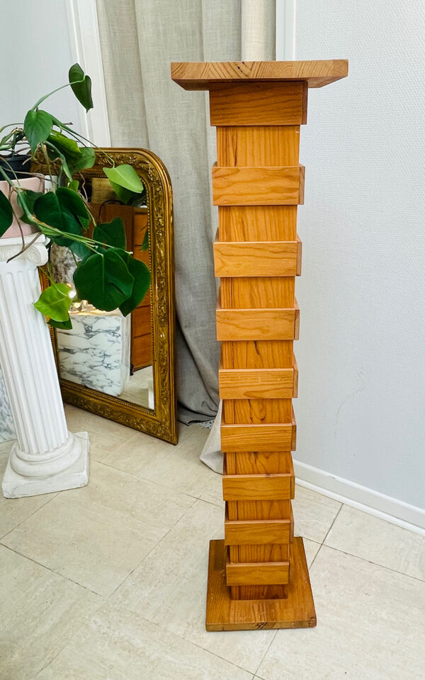 Porte-plantes en bois design – Années 70