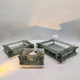 1970s very Rare Set of 3 Book shaped Ashtrays in Murano Glass by Antonio Im