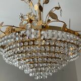 Crystal grapevine waterfall chandelier from the 70s