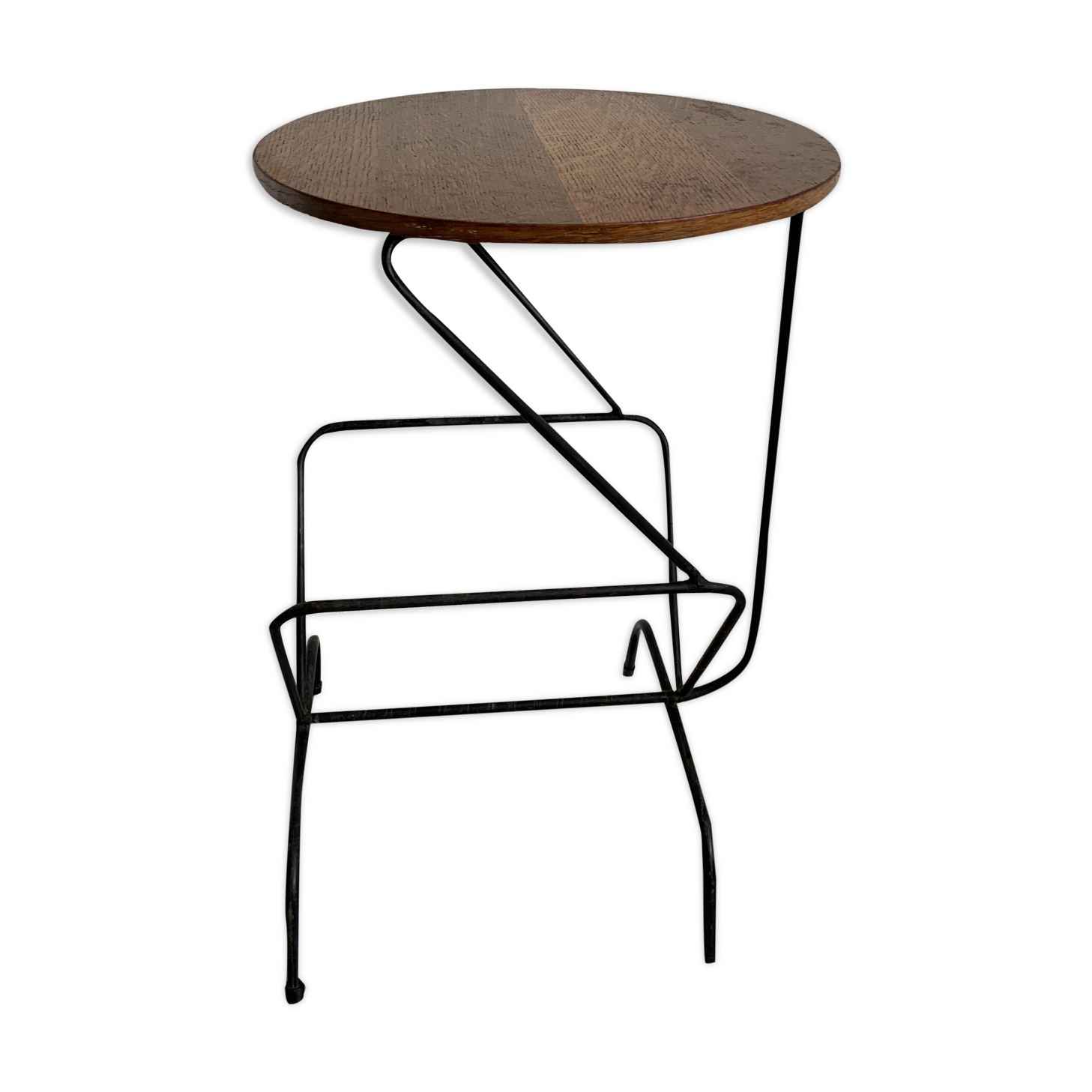 Table volante bois et métal vintage