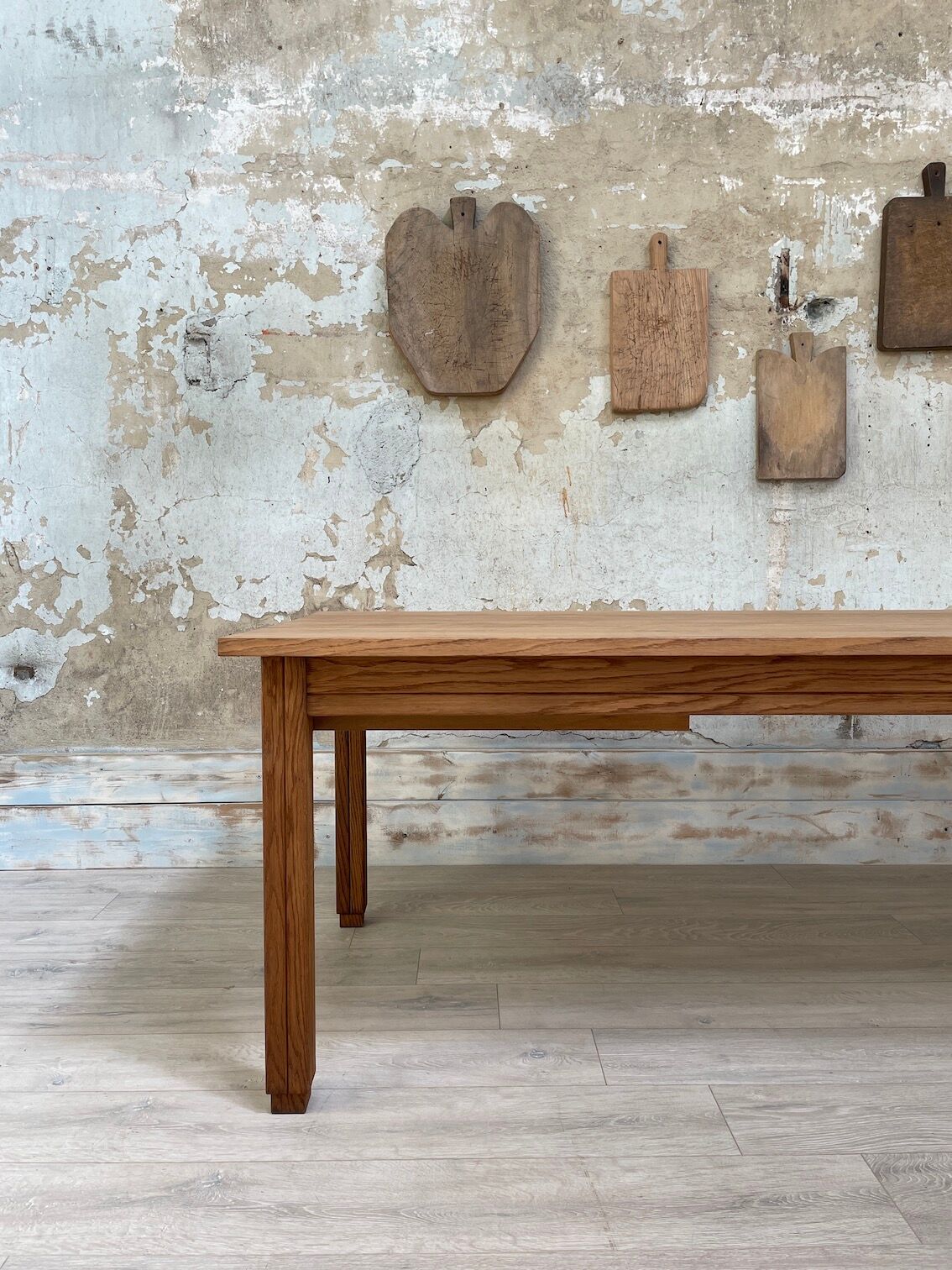 Solid oak dining table