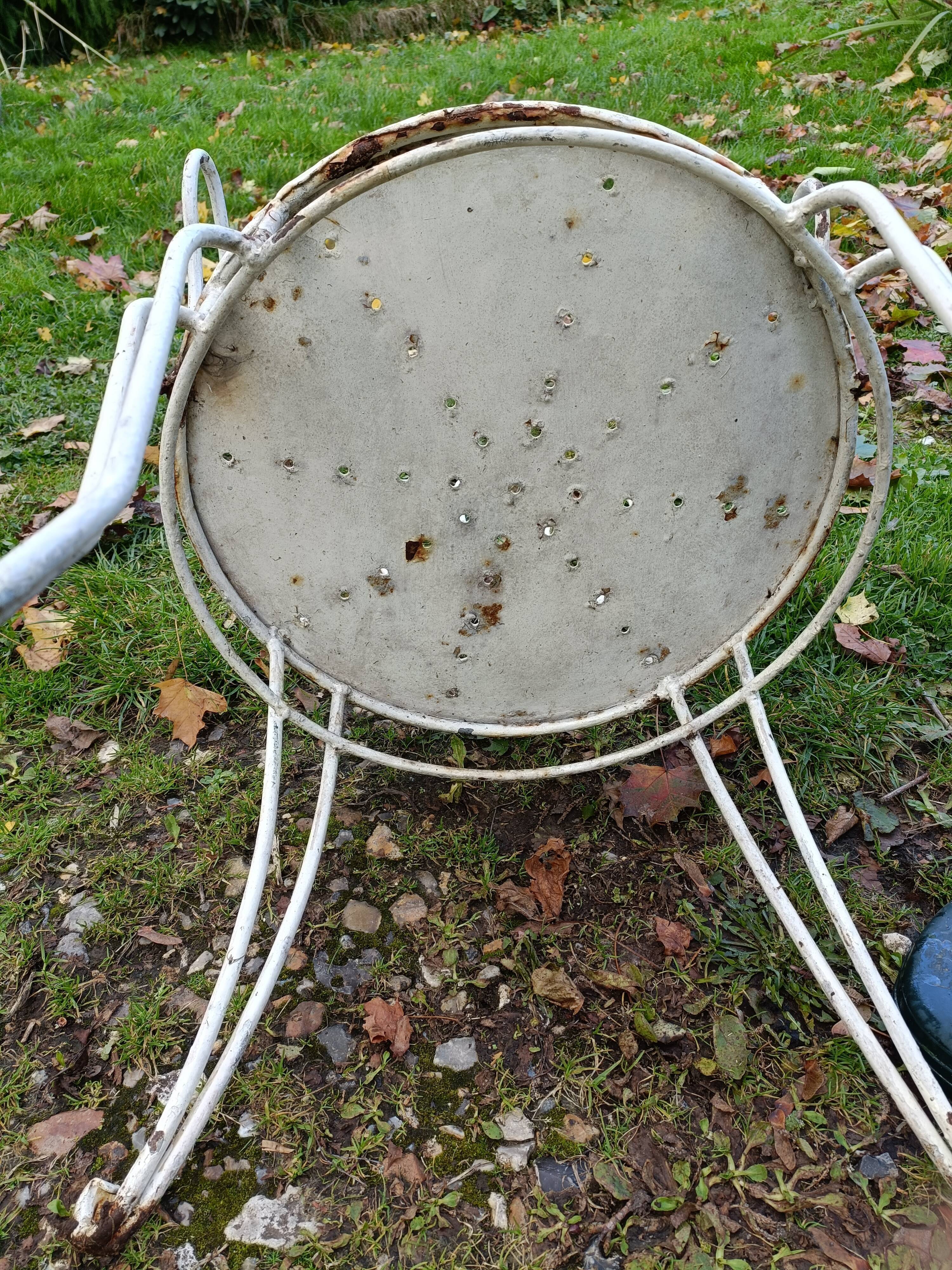 Paire de fauteuils de jardin anciens fer plein métal