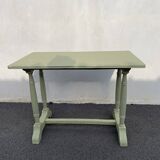 Patinated green baluster table