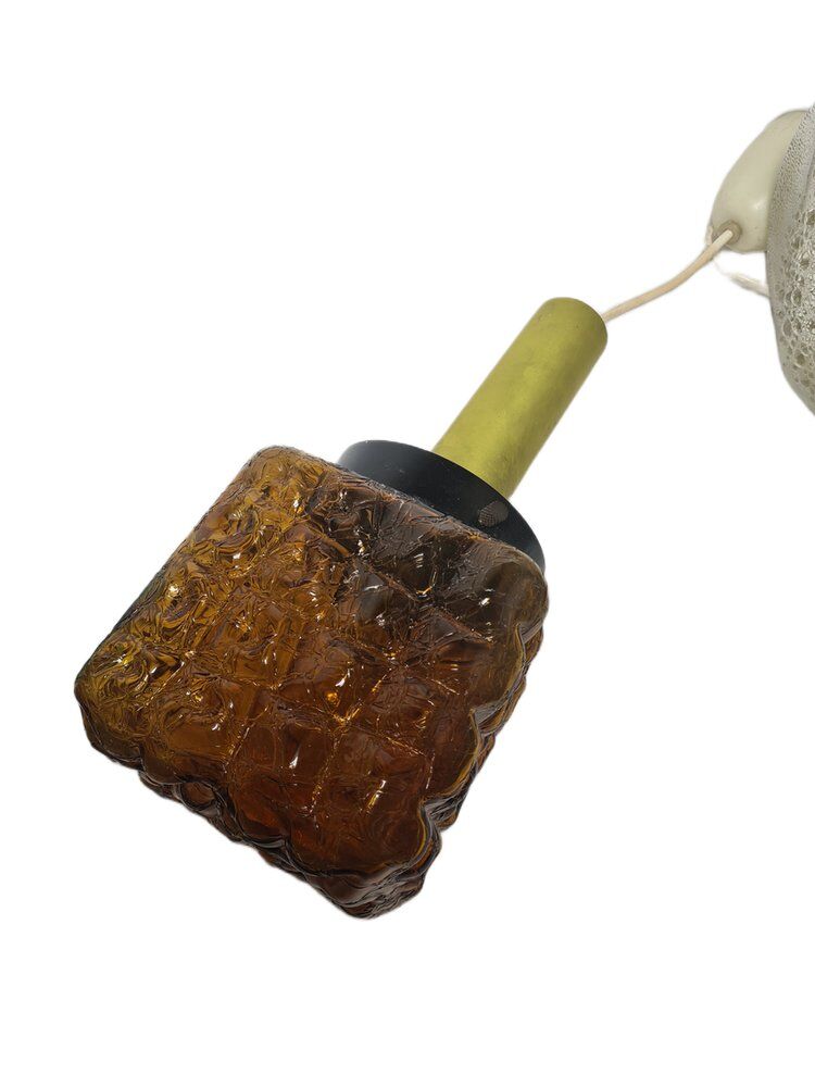 Lampe suspendue en verre figuratif vintage, Pologne, années 1970