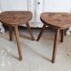 Oak triptych stools