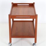 "AT-45" teak serving trolley by Hans Wegner for Andreas Tuck / Mid-century Danish modern design / 1960s