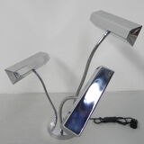 Vintage desk lamp with 3 chromed shades