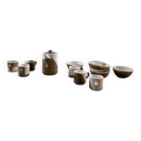 Ensemble céramique anthropomorphe théière, tasses et bol