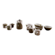 Anthropomorphic ceramic teapot, cups and bowl set