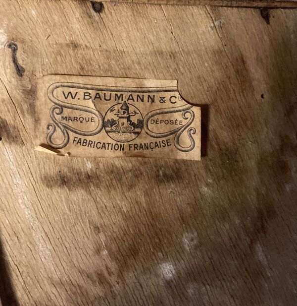 Meuble de toilette ancien  W. Baumann & Cie avec vasque et broc – Faïence