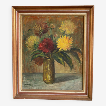 Still life bouquet of dahlias 1960