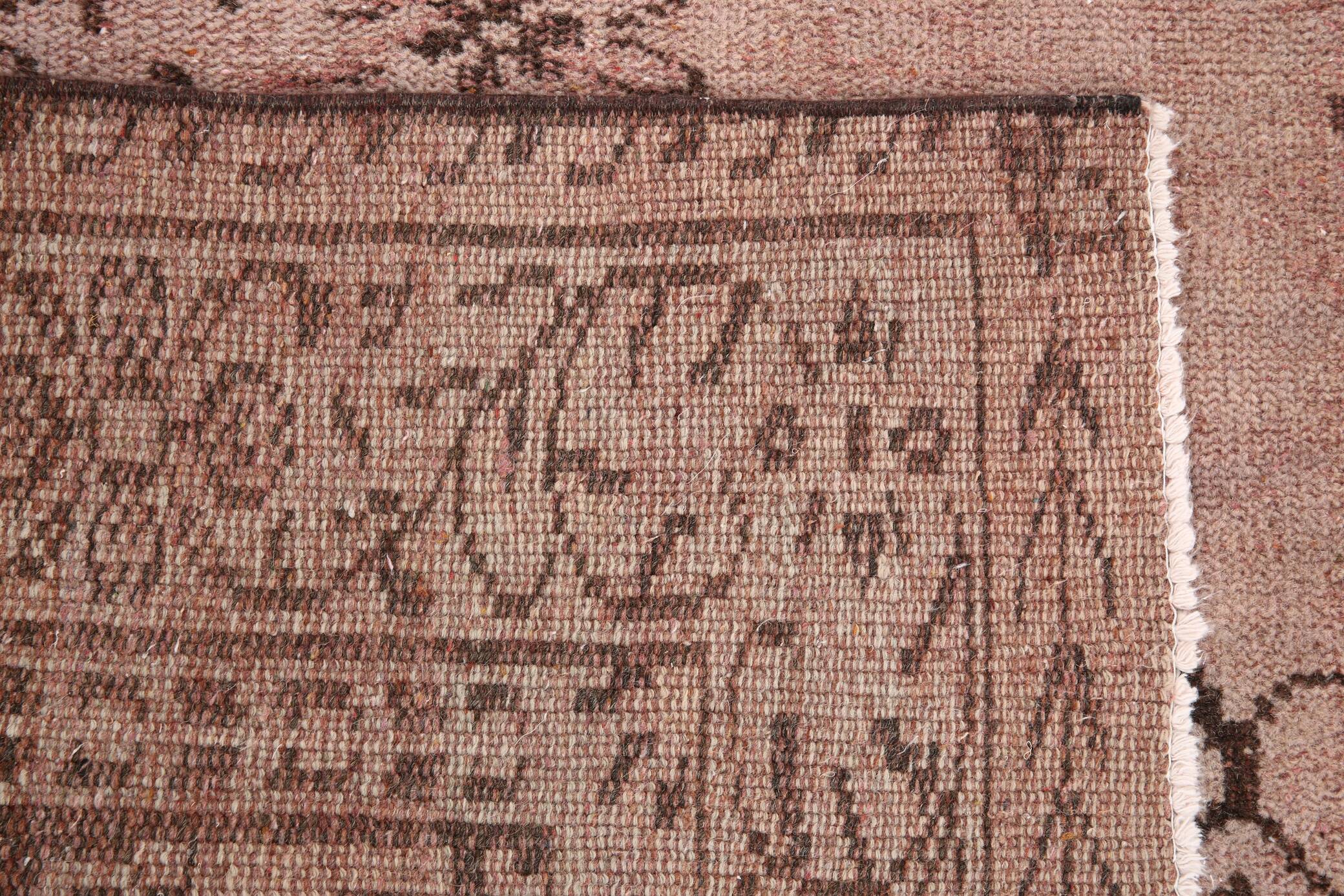 Tapis Vintage Kilim Rose Poudré Motifs Anatoliens, 176x282