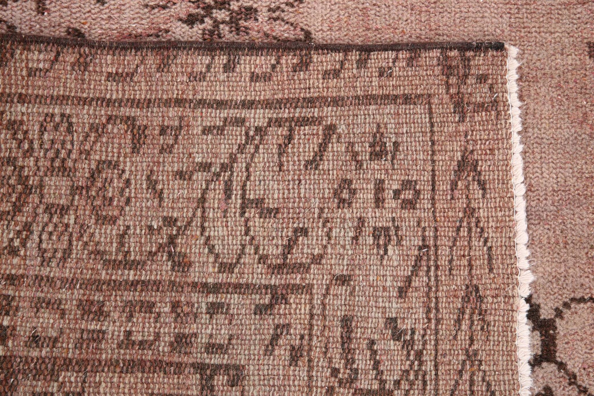 Tapis Vintage Kilim Rose Poudré Motifs Anatoliens, 176x282