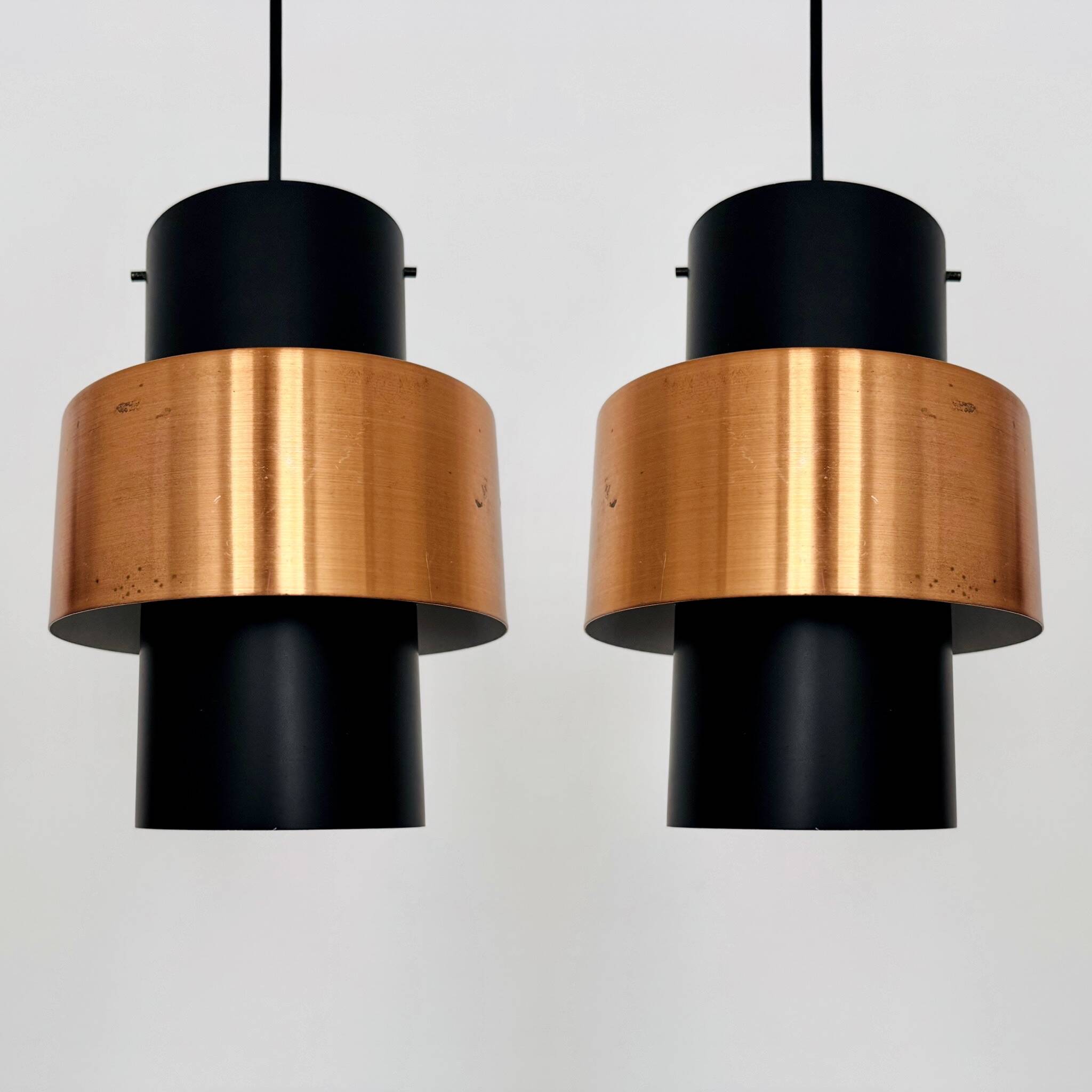 Set of 2 Danish Copper Pendant Lamps