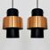 Set of 2 Danish Copper Pendant Lamps