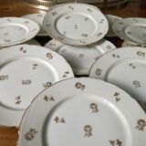 12 dessert plates in Limoges porcelain
