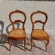 pair of Art Nouveau chairs, cane and faux leather