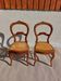 paire de chaises art nouveau, cannage et simili cuir
