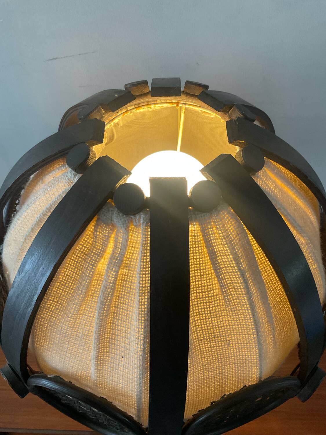 Rattan and cane lamp from the 60s-70s