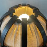 Lampe en rotin et cannage des années 60-70