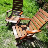 Pair of sodibois folding armchairs