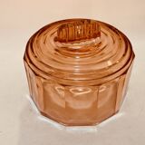 Rosaline pink glass bell and 1930s Art Deco cheesecake tray