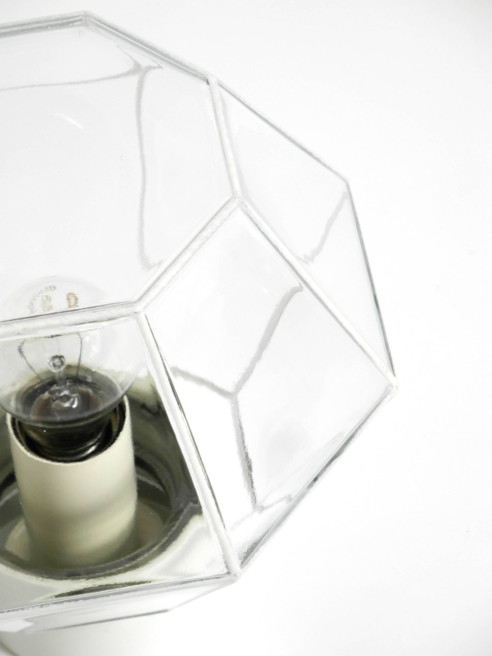 Beautiful 1970s Limburg glass ceiling lamp in octagon shape