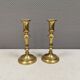 A set of vintage brass candlesticks. Denmark 1960-70s.