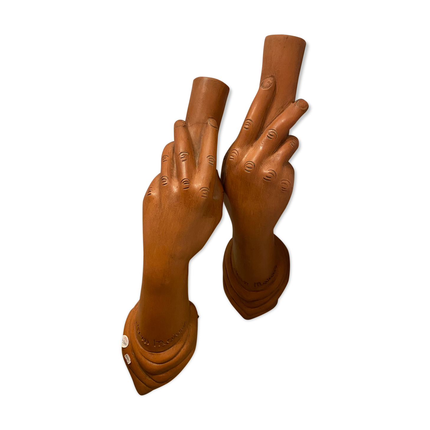 Pair of Jean Marais ceramic wall lamps