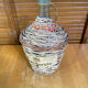 Old Dame Jeanne Bottle Glass + Woven Rattan Vintage #E527