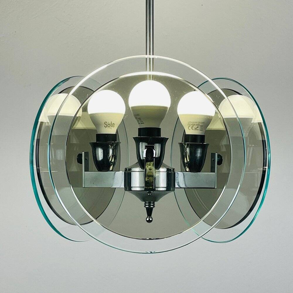 Vintage glass pendant lamp by Fontana Arte, 1970s.