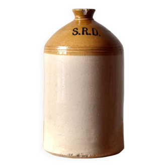 Old British rum jar in SRD glazed stoneware - Normandy - 1940s.