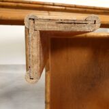 Console with sidetable and mirror in bamboo and rattan