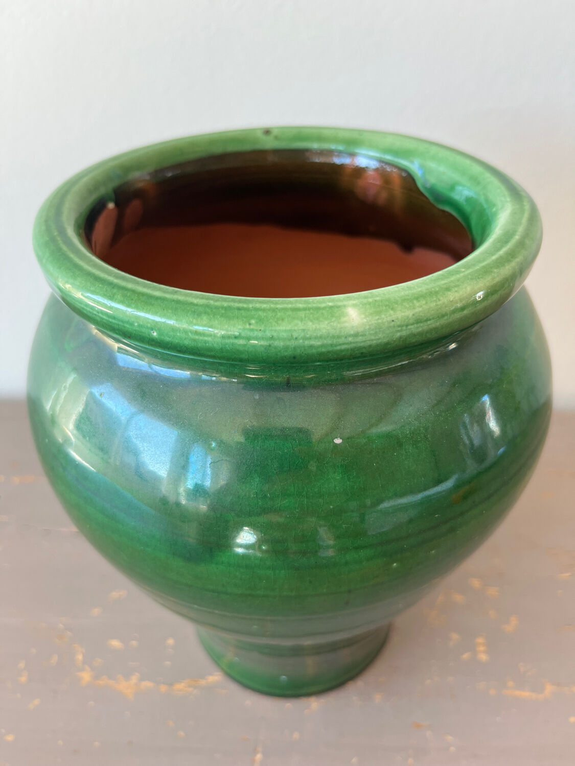 Glazed terracotta pot or vase