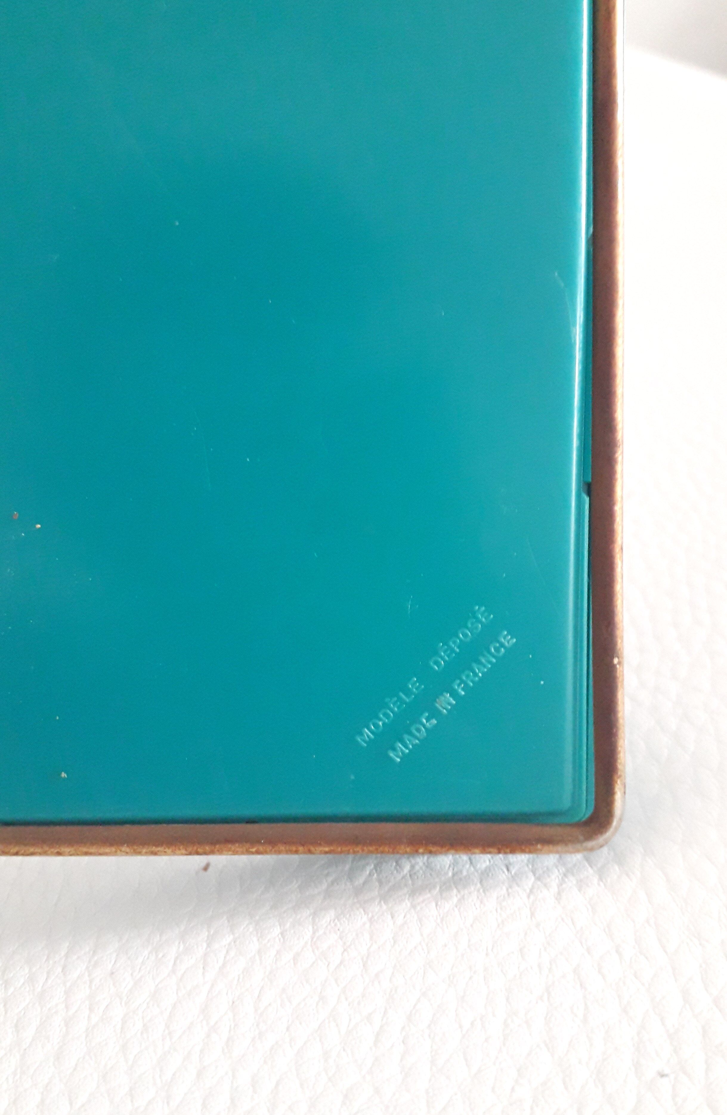 Vintage barber mirror Clément Gaget '' CLE '' Blue plastic - 1900