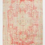 5x8 Cream & Red Turkish Vintage Rug 153x256Cm SK 20384