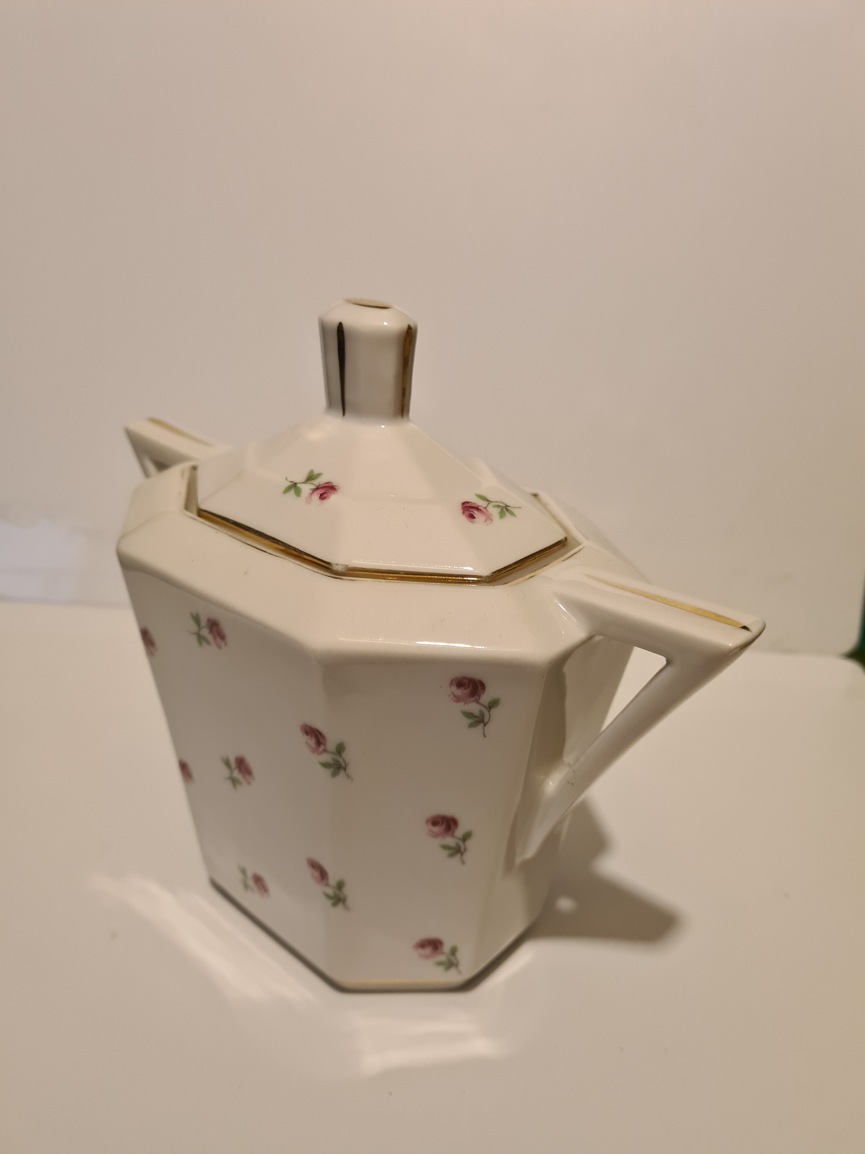 Sucrier en porcelaine de Limoges décor floral