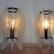 Pair of Space Age Plexiglass Table Lamps, 1970s
