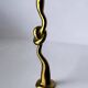 Italian brutalist knot candlestick in bronze, circa 1970