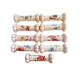 Series of 9 longchamp earthenware knife holders floral decor
