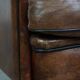 Dark Sheepskin Leather Club Chair with Black Piping