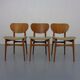 Dining Chairs in Walnut & Beech, 1960s, Set of 3