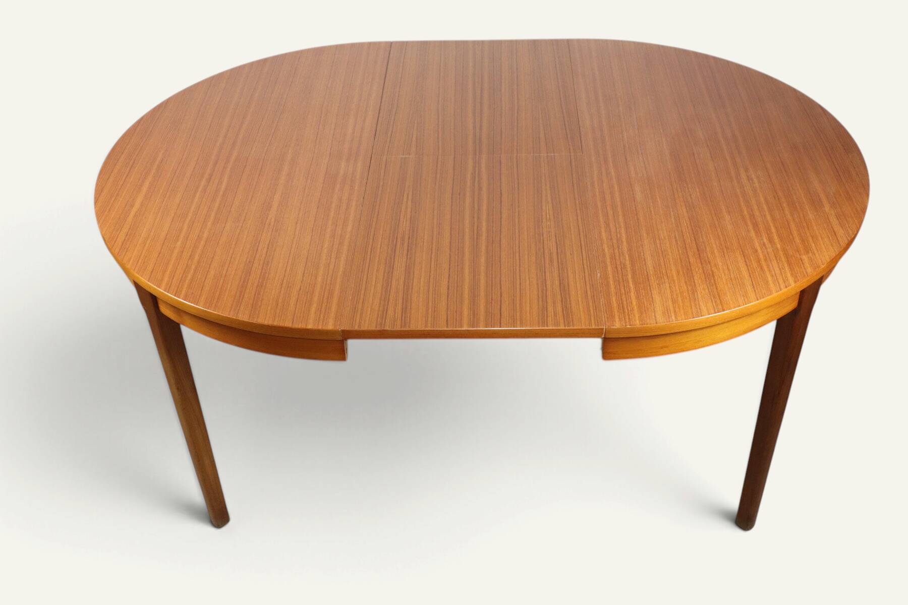 Table ronde extensible vintage en teck, années 70
