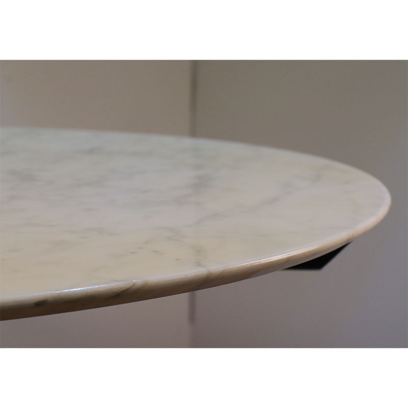 Table de repas vintage roche bobois en marbre et métal 1970